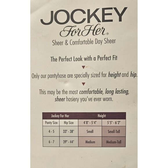 VINTAGE Jockey Control Top Pantyhose Sandalfoot Spandex Style 1952 Medium Nude - Picture 3 of 4